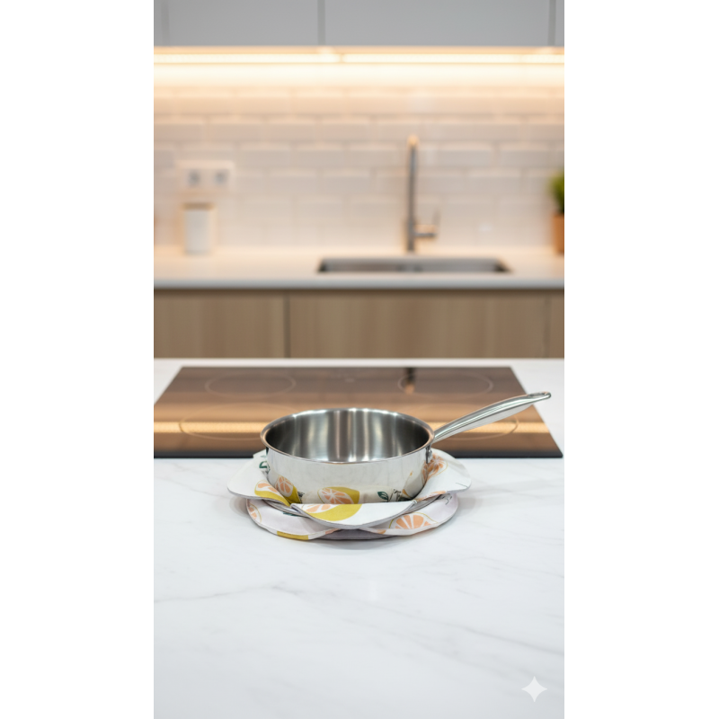 Potpetal protège poêle lavable en coton certifié Oeko-Tex.