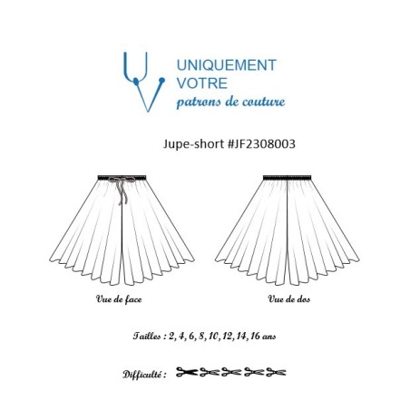 Jupe short Louna croquis