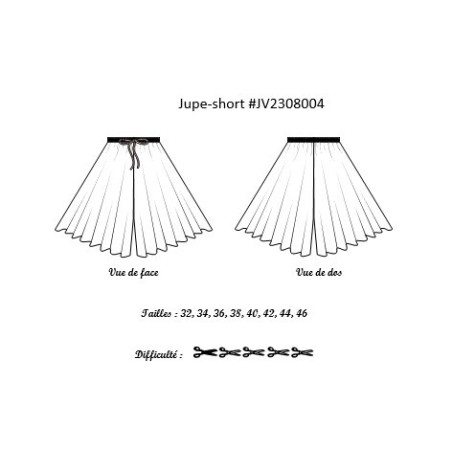 Jupe short Louna croquis
